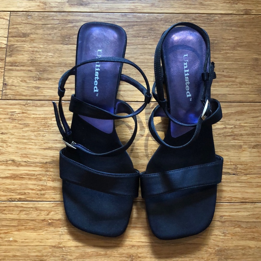 Vintage 90s Strappy Satin Heels